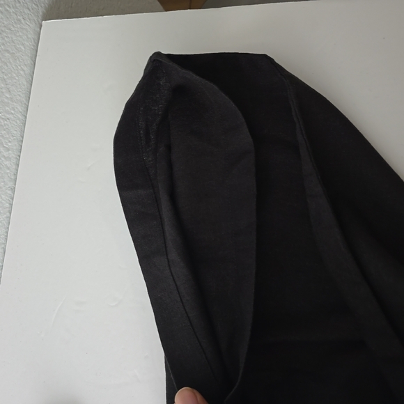 Reformation Earl Relaxed Pleated Wide Leg Trousers Sz 10 Linen Blend Black - Picture 10 of 17